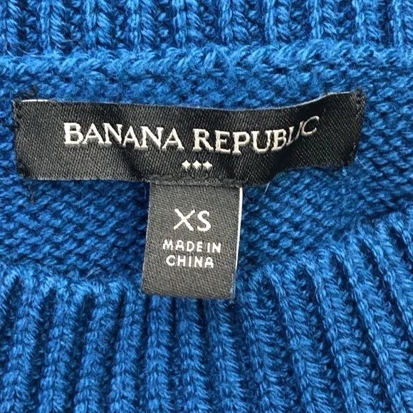 Banana Republic deep blue pullover long sleeve crew neck knit sweater XS - Picture 6 of 11